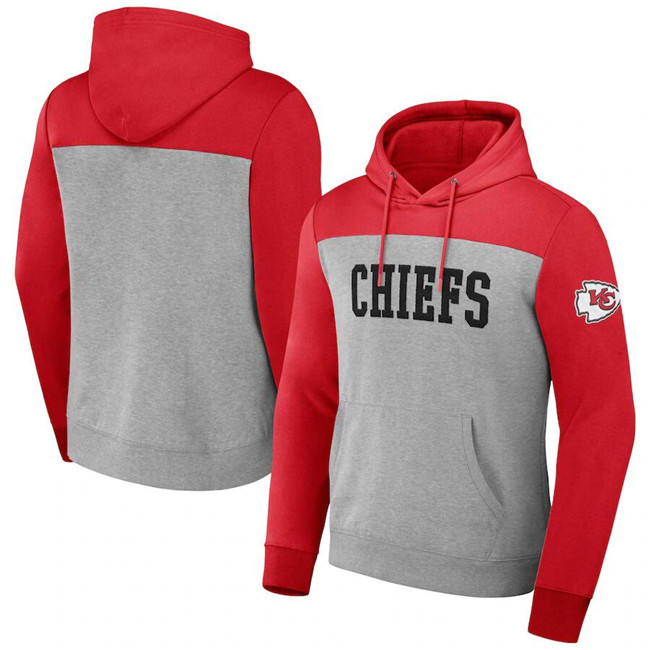 Men's Kansas City Chiefs x Darius Rucker Collection Heather Gray Color Blocked Pullover Hoodie Men's Kansas City Chiefs x Darius Rucker Collection Heather Gray Color Blocked Pullover Hoodie